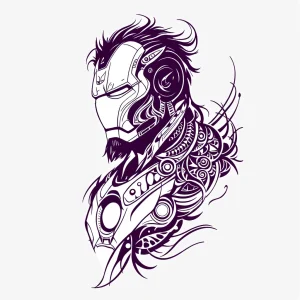 tmp4pg3624c.webp Tatouage Iron Man Maori Vector