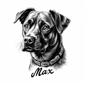 Tatouage Chien Max Collier en Avant