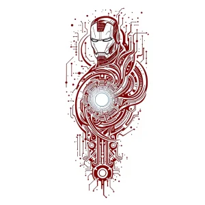tmpvncc0yfr.webp Tatouage Iron Man Maori Tech