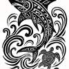 Tatouage Requin Maori et Tortue Tatouage Requin Maori et Tortue