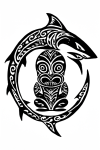 Tatouage Requin Maori Stylisé Tiki Tatouage Requin Maori Stylisé Tiki