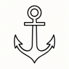 Tatouage ancre minimaliste blanc