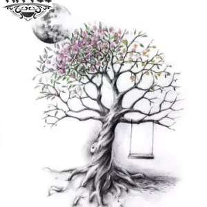 tatouage ephemere arbre balancoire design naturel