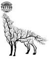 tatouage ephemere arbre loup mystique art corporel temporaire tatouage ephemere arbre loup mystique art corporel temporaire