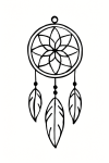 Tatouage attrape-rêve contours fins Tatouage attrape-rêve contours fins
