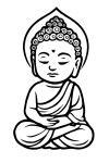Tatouage Bouddha Assis Contours Fins Tatouage Bouddha Assis Contours Fins