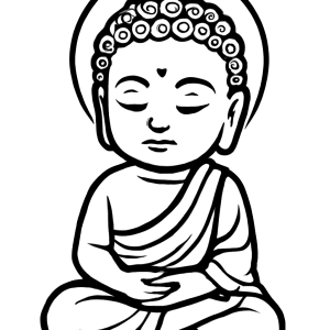 Tatouage Bouddha Assis Contours Fins