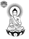 Tatouage Bouddhisme Éphémère Bouddha Fleur de Lotus Image Tatouage Bouddhisme Éphémère Bouddha Fleur de Lotus Image