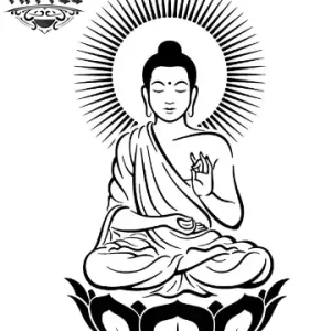 Tatouage Bouddhisme Éphémère Bouddha Fleur de Lotus Image