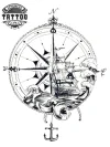 tatouage-ephemere-boussole-bateau-design-nautique-temporaire tatouage-ephemere-boussole-bateau-design-nautique-temporaire