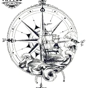 tatouage-ephemere-boussole-bateau-design-nautique-temporaire tatouage-ephemere-boussole-bateau-design-nautique-temporaire