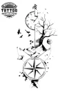Tatouage boussole éphémère et horloge motif tendance Tatouage boussole éphémère et horloge motif tendance