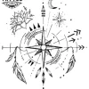 tatouage ephemere boussole lune design unique et temporaire tatouage ephemere boussole lune design unique et temporaire