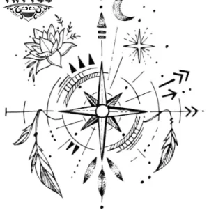 tatouage ephemere boussole lune design unique et temporaire tatouage ephemere boussole lune design unique et temporaire