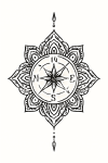 Tatouage Boussole Mandala Intégré Tatouage Boussole Mandala Intégré