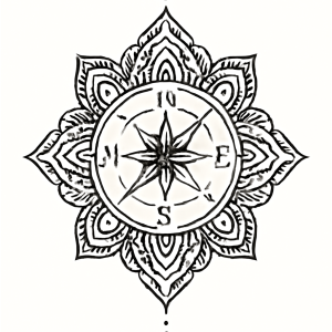 Tatouage Boussole Mandala Intégré Tatouage Boussole Mandala Intégré