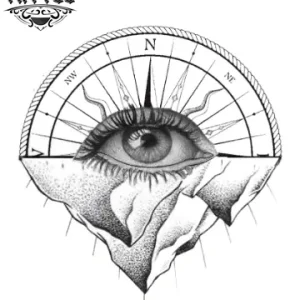 tatouage-ephemere-boussole-oeil-design-unique tatouage-ephemere-boussole-oeil-design-unique