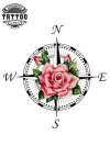 tatouage-ephemere-boussole-rose-design-unique tatouage-ephemere-boussole-rose-design-unique