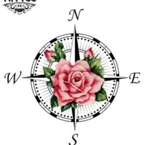 tatouage-ephemere-boussole-rose-design-unique tatouage-ephemere-boussole-rose-design-unique