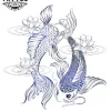 tatouage-fleur-ephemere-lotus-carpe-koi-design-artisanal