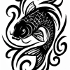 Tatouage Carpe Koi Tribal Fluide tatouage-carpe-koi-tribal-fluide