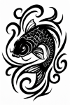 Tatouage Carpe Koi Tribal Fluide tatouage-carpe-koi-tribal-fluide