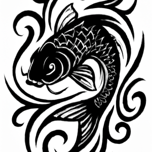 Tatouage Carpe Koi Tribal Fluide tatouage-carpe-koi-tribal-fluide