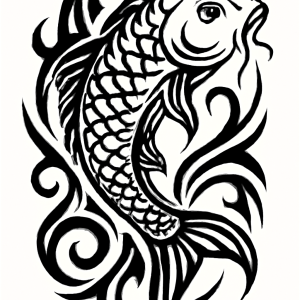 Tatouage Carpe Tribal Élégant tatouage-carpe-tribal-élegant
