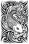 Tatouage Carpe Tribal Épuré tatouage-carpe-tribal-épuré
