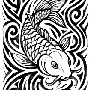 Tatouage Carpe Tribal Épuré tatouage-carpe-tribal-épuré