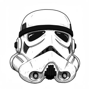 Tatouage Casque Trooper Vintage Noir tatouage-casque-trooper-vintage-noir