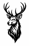 Tatouage Cerf Réaliste Contours Nets