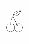 Tatouage cerise minimaliste détaillé Tatouage cerise minimaliste détaillé