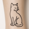 Tatouage Chat Élégant Minimaliste Tatouage Chat Élégant Minimaliste