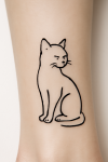 Tatouage Chat Élégant Minimaliste Tatouage Chat Élégant Minimaliste