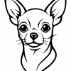 Tatouage Chihuahua en Contours Précis Tatouage Chihuahua en Contours Précis