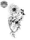 tatouage coeur humain fleur art corporel éphémère tendance