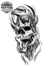 Tatouage ephemere corbeau avec tete de mort temporaire Tatouage ephemere corbeau avec tete de mort temporaire