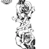 tatouage-croix-rose-design-floral-temporaire tatouage-croix-rose-design-floral-temporaire