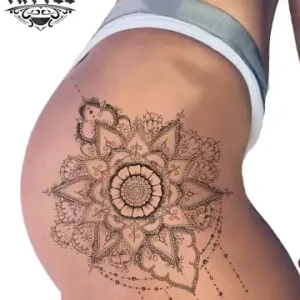 tatouage hanche ephemere dentelle elegante design tatouage hanche ephemere dentelle elegante design