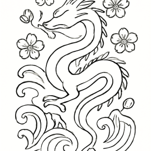 Tatouage Dragon Minimaliste Japonais Tatouage Dragon Minimaliste Japonais
