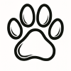 Tatouage Empreinte Canine Contours