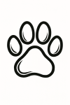 Tatouage Empreinte Canine Contours