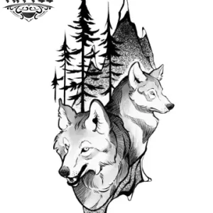 tatouage-loup-ephemere-duo-design-sauvage-mystique tatouage-loup-ephemere-duo-design-sauvage-mystique