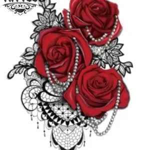 tatouage ephemere 3 roses motif floral realiste waterproof image
