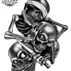 tatouage ephemere trois singes tete de mort design unique tatouage ephemere trois singes tete de mort design unique