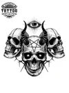 tatouage-ephemere-tete-de-mort-triple-design-skulls