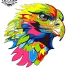 tatouage-aigle-ephemere-couleur-realiste tatouage-aigle-ephemere-couleur-realiste