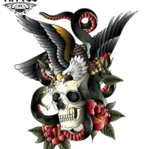 tatouage-ephemere-aigle-serpent-design-realiste tatouage-ephemere-aigle-serpent-design-realiste