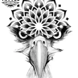 tatouage-ephemere-aigle-mandala-design-unique tatouage-ephemere-aigle-mandala-design-unique